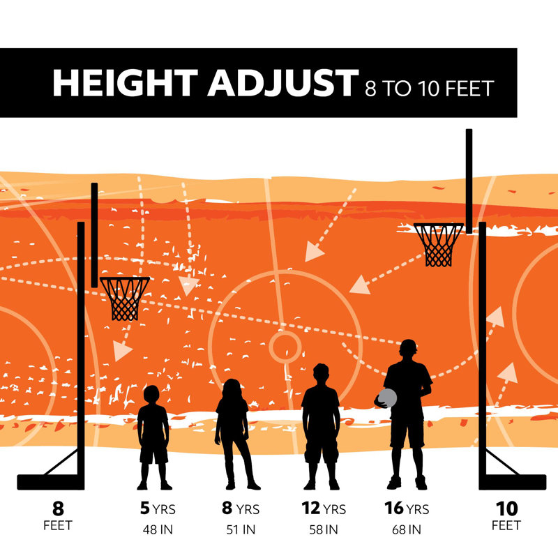 Lifetime Height Adjustable Portable Basketball Hoop (50" Polycarbonate
